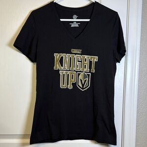 NHL Vegas Golden Knights Black VGK Hockey V-Neck Size Large EUC #2616